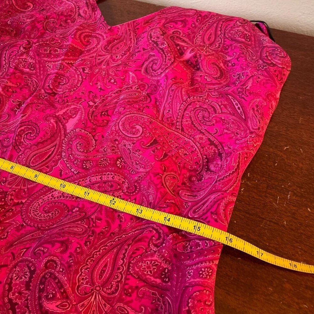 90s Vintage Pink Paisley Spaghetti Strap Dress Sz 8 Whimsigoth Fairy Wierdo Y2K - Picture 12 of 16